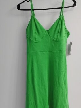 💚 NWT Wild Fable Kelly Green Ribbed Tank Dress Size Medium
